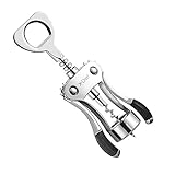 Wing Corkscrew Wine Opener, X-Chef Stainless Steel Red Wine Beer Bottle Opener Flat Screw More Grip - Risk Free