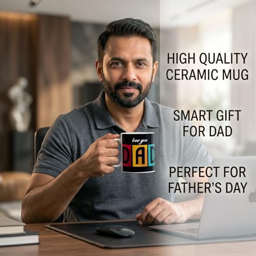 Image of exciting Lives Love You Dad Fathers Day Mug- Gift for Diwali, Christmas Day, Birthday, Anniversary, Gift for Father, Dad, Papa, Father-in-Law - 330 ML