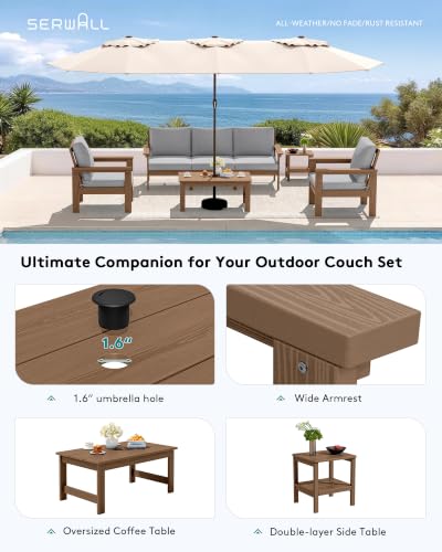 Image of SERWALL HDPE Outdoor Patio Furniture Set Outdoor Couch