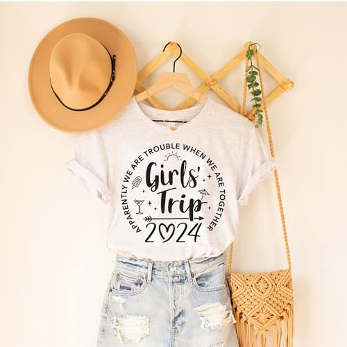 Girls Trip T-Shirts, Apparently are Trouble When We are Together, Girls Weekend, Girls Vacation Group Shirts, Girls Party T-Shirt2