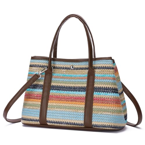 Bolso playa tejido Straw Tote para mujer verano miniatura 1