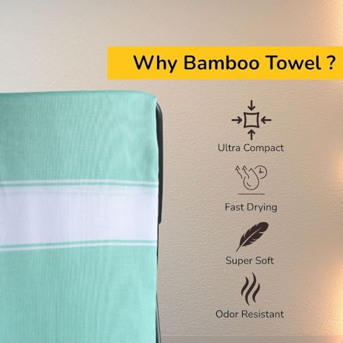 Image of Ultra Lightweight Bamboo Bath Towel-Set of 3| 155x80 CM| Quick Dry, Highly Absorbent, Skin-Friendly & Eco-Friendly Towels |Perfect for Daily Use, Travel (Less Than 200gm) & Gifting