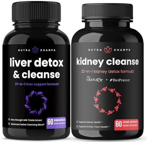 NutraChamps Liver Cleanse Capsules and Kidney Cleanse Capsules 2 Pack Bundle NutraChamps Liver Cleanse Capsules and Kidney Cleanse Capsules 2 Pack Bundle