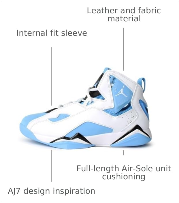 Image of Men's Basketball Shoes in White /University Blue /Black by JORDAN