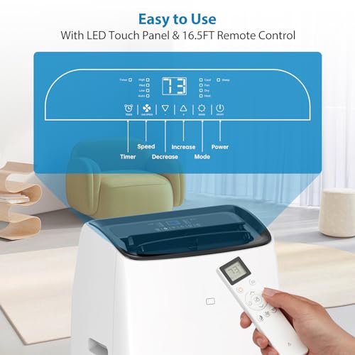 Garvee 8DG0DCEHCGL-9_CBTVM18WTETFN 14000 Btu Inverter Portable Air Conditioner, Dual Hose Floor Ac Unit, Cooler, Heater thumb #5