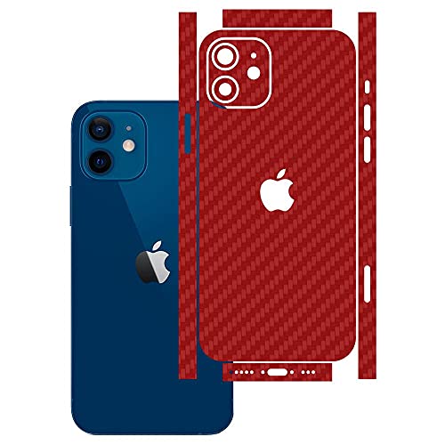 Skin Adesiva Película Traseira p/Iphone 12 Várias Cores - Fibra de Carbono Preta