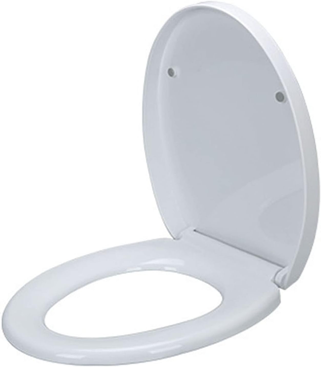 Elongated Toilet Seat Slow Close, Quiet Toilet Seat Cover with Never Loosen Durable Plastic Toilet Seat Lid with Adjustable Hinge Easy to Install and Clean, White