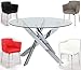 Milan Denise Club Style Swivel Arm Chair (Set of 2), White