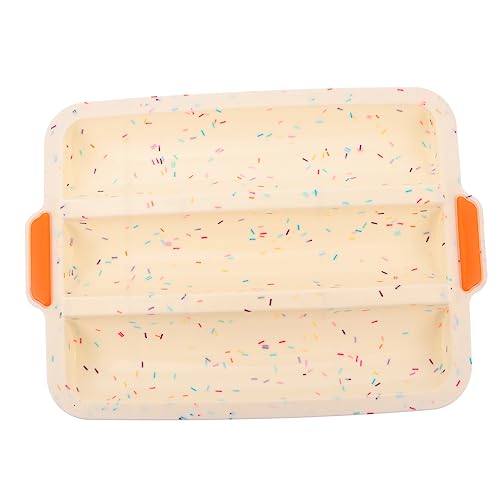 Cabilock Silicone Bread Baking Mold French Bread Mould 3 Slot Loaf Pans Bakeware Supplies for Baking