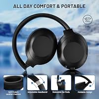 ATTACK SHARK G300 ANC Kabellose Kopfhörer, Ultraleicht Faltbare Over-Ear Kopfhörer mit Kabel/Bluetooth, 20 Stunden Spielzeit, Integriertes Mikrofon – Ideal für Reisen, Büro und Zuhause – Schwarz – Ansicht 3