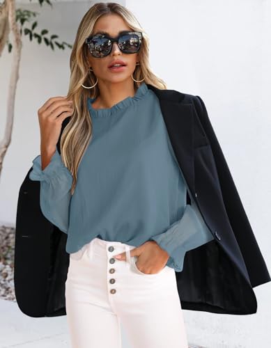 Image of Aifer Womens Blouses Dressy Casual Business Work Shirts Mock Neck Tops
