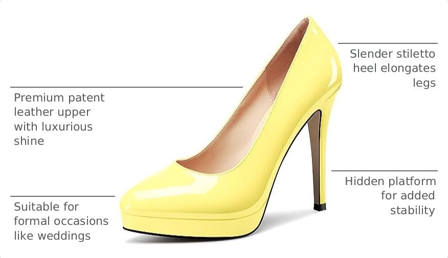 Image of Castamere Womens High Heels Platform Pumps Slip-on Stilettos 12CM Heel Office Dress Shoes