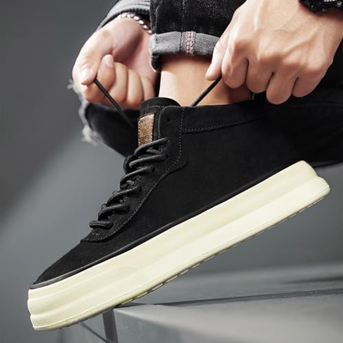 Men's Suede High Top Walking Shoes Chunky Casual Skate Shoes High Top Dress Sneakers4