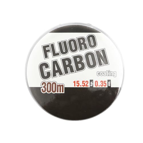 FONGKNOX Fischangel 300M Fluorocarbon Fishing Line 100% Fluorocarbon Strong Tension & Smooth High Sensitive Anti Knotting Anti-Curl Freshwater Saltwater Fishing Line 0,35 mm 34,2LB/15,5 kg (1 pezzo)