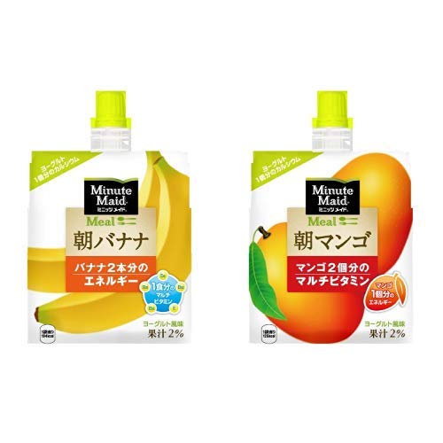 【セット買い】コカ・コーラ ミニッツメイド 朝バナナ ゼリー 180mlパウチ×6個 + コカ・コーラ ミニッツメ...