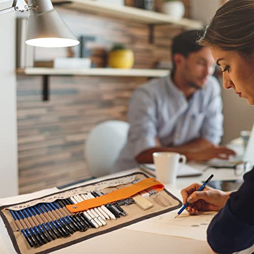 H & B 40Pcs Sketching Pencils Set Drawing Pencil Set - Sketch Book,Drawing Pencils,Charcoal Pencils,Graphite Pencil,Roll Up Leather Carry Pouch For Kid Adults Students Beginners Artists Professional #TOP6