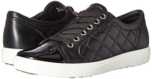 Ecco Womens Soft Quilted Tie Fashion Sneaker Black Black