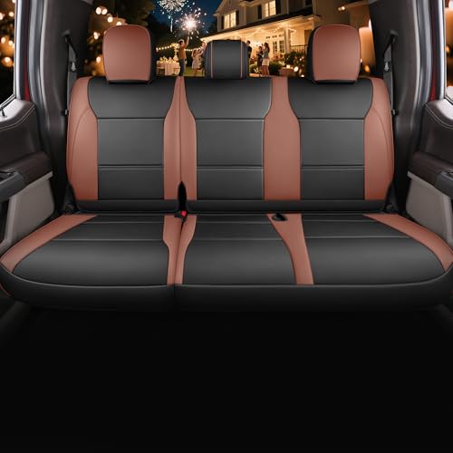 Image of Red Rain Leather Car Seat Covers for 2015-2025 Ford F150 SuperCrew /CrewCab