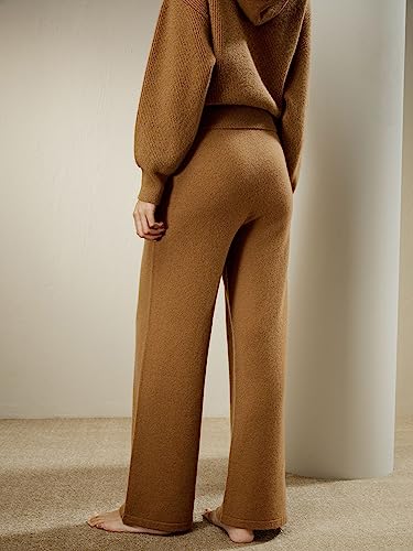 LilySilk 100% Cashmere Pants for Women Super Soft Warm Wide Leg Cashmere Knitted Trousers Elastic Waist Sweatpants2