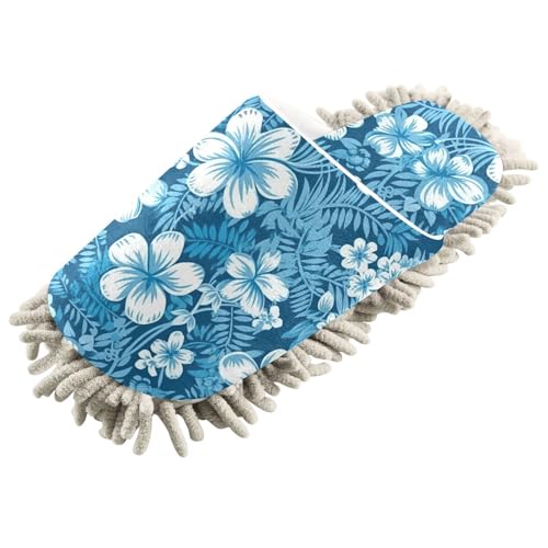 RunningBear Hawaii Blue Flowers Mop Slippers House Mop Shoes for Office Home2