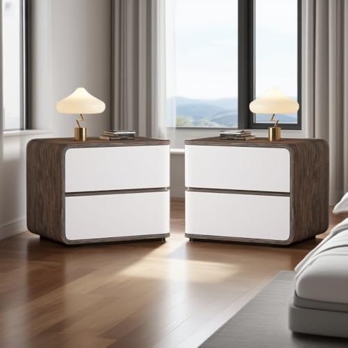 HJYBFA Mueble de Cuero cajón, combinación Izquierda y Derecha de Madera Maciza, pequeño Espacio de Almacenamiento para Dormitorio y salón (Blanco, 17.7 x 15.7 x 18.9)