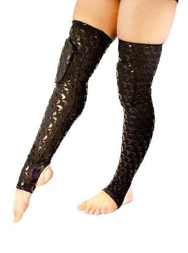 Sticky Moon Thigh Highs for Pole Dancing, Silicone-Printed Socks with Removable Knee Pads2