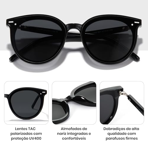 Cyxus Óculos de Sol Feminino, Óculos de Sol Polarizados para Mulheres Óculos de Sol Masculinos Prote