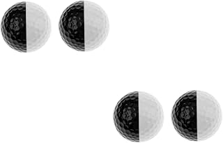 CLISPEED 4 Pcs Golf Black and White Ball Golfing Indoor Practicing Softball Practice Balls Golf Accesories Softball Training Balls Golfing Ball Putting Game Training Accessories Sports Ball