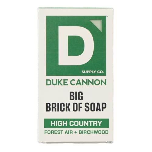 Image of Duke Cannon Supply Co. Extra Large Big Brick Bar Soap - Men's Triple-Milled Bar Soap with Masculine Scents - Forest Air + Birchwood - All Skin Types - High Country, 10 oz