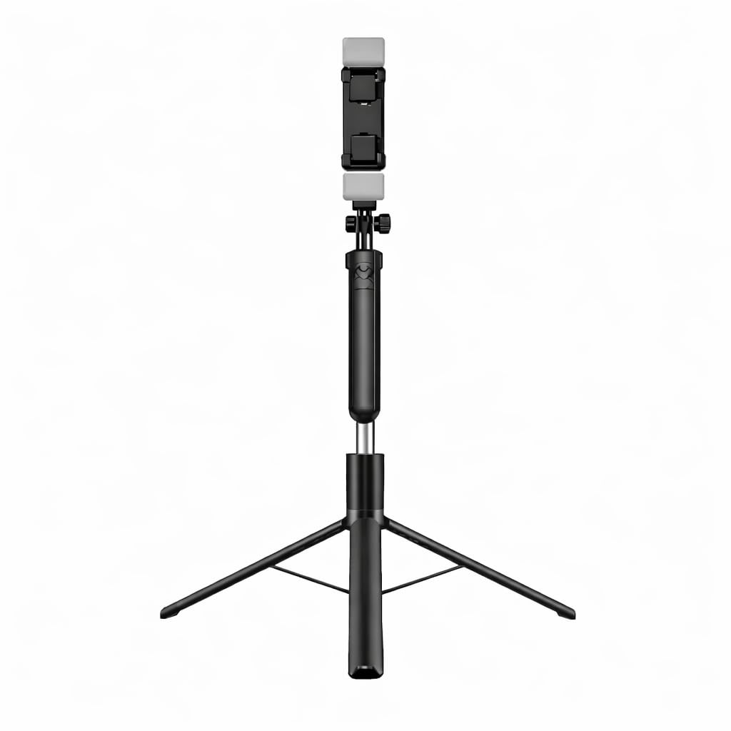 R16D 3-in-1 Selfie Stick Tripod with Bluetooth Remote, 100cm Telescopic Aluminum Alloy, 360° Rotatable Holder, Dual LED Lights, 10m Range-image-16