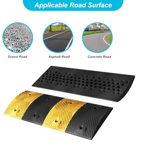 Topes de velocidad modulares de caucho resistente, 98 x 33 x 4,5 cm, para estacionamientos, escuelas, almacenes y hoteles miniatura 5