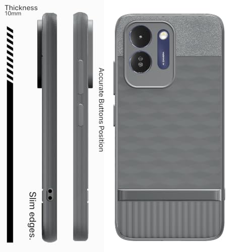 Image of Outlouders Back Cover for Poco M8x 5G | Full Camera Protection | TPU Soft Flexible Shockproof Bumper Case (Grey)