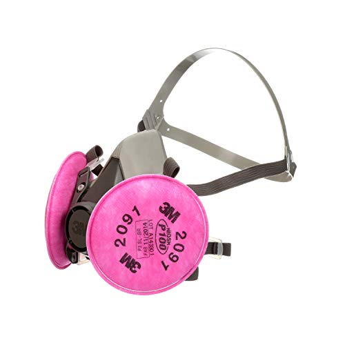 3M(Tm) Half Facepiece Respirator Assembly 6291/07002(Aad), Medium, With 3M(Tm) Particulate Filters 2091/07000(Aad), P100 #TOP3