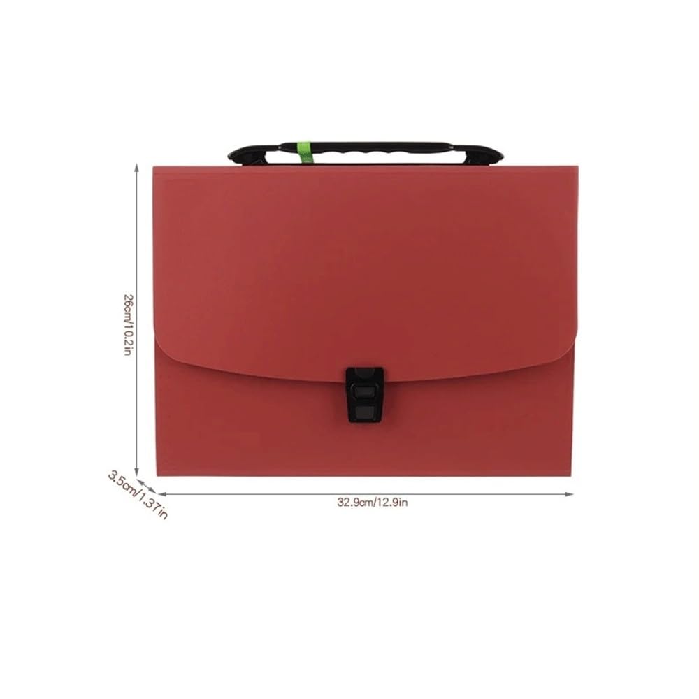 Cartelle ad anelli, Cartelline espositive A4 Cartella espandibile 13 tasche Custodia trasparente Multicolor Ufficio Scuola(Red)