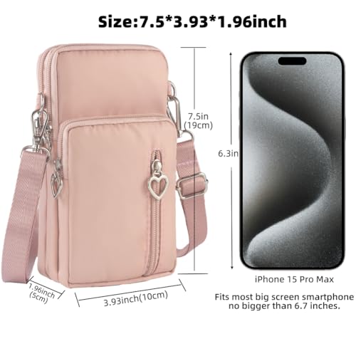 Image of JANKS Small Crossbody Bag for Women - Mini Phone Purses with Crossbody Strap and Wallet - Nylon Arm Bag
