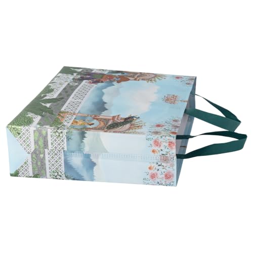 Image of Lavya Wedding Special Return Gift Bags (Royal Wedding Heritage, Pack of 10) | Large Size (15x12.5x4 in) | Reusable Non-Woven Metallic Laminated Matt Finish | Ideal for Gifting Sarees, Sweets & Dry Fruits
