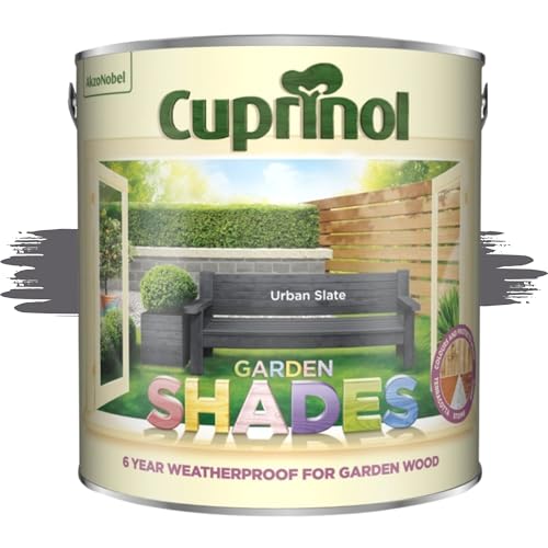 AOC24 Garden Fence Shade Paint - Exterior Wood Paint for Sheds Fences - Water-Based Quick Drying 1 Hour - Use on Wood Terracotta Stone Brick - Outdoor Garden (Urban Slate 1 Liter)