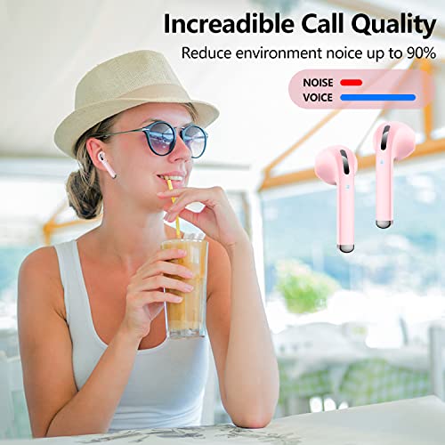 Auriculares-Bluetooth-53-Auriculares-Inalambricos-con-HiFi-Estereo-Altavoz-de-13-mm-HD-Mics-Reproduccion-de-45Horas-Cascos-Inalambricos-Impermeable-IPX7-Auriculares-Deportivos-Rosa