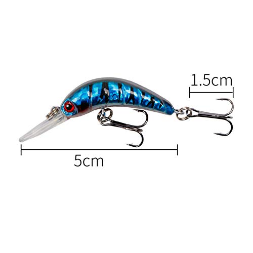 Isca de pesca, 5 cm artificial multicololr realista, isca de peixe para pesca ao ar livre - 5