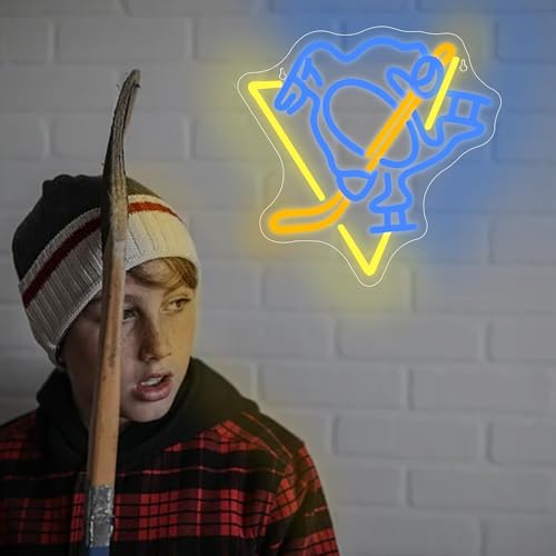 Image of Ice Hockey Neon Sign,Hockey Team Logo Light,Ice Hockey Neon Light Sign,Sports Decor,Hockey Light,Hockey Club Decor,Gifts for Boys,Ice Hockey Fans,Size 13.4 * 13.4 inches(FMXD144)