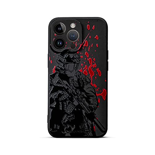 Simplymdrn Gunner Compatible With Iphone 12 Pro Case [Glossy] Shockproof Protective Slim Series For Men Phone Cases 5.7 Inch 2020, Black #TOP3