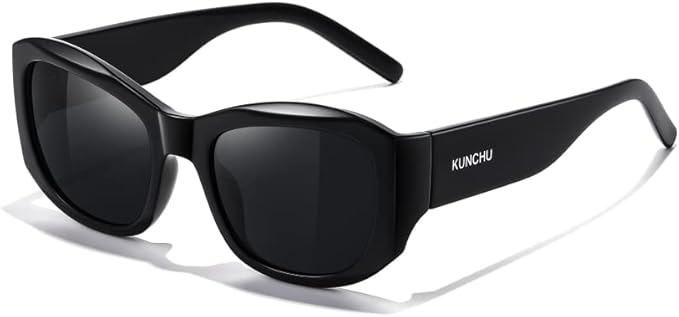 kunchu Sunglasses Womens Men Retro Square Trendy Shades with UV Protection Classic Sun Glasses