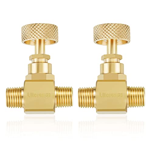 Litorange 2 Pack Heavy Duty Brass Replacement Control Needle Valve 1/4