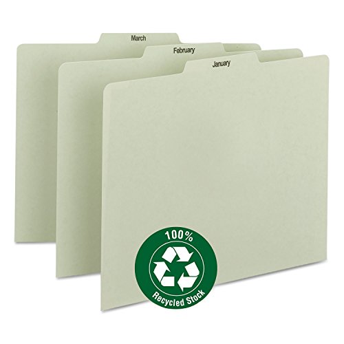 Smead 50365 Recycled Top Tab File Guides Monthly 1/3 Tab Pressboard Letter 12/Set #TOP18