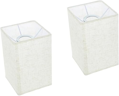 DOITOOL 2 piezas de lino pantalla cuadrada lámpara de lino pantalla de lámpara mini lámpara de piso cubierta de luz de repuesto cubierta de luz
