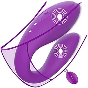 Vibrator Siliconen paarvibrators voor jou met 10 vibratiemodi en afstandsbediening, waterdichte vibrators met dubbele motor, voor clitoris en G-spot seksspeelgoed voor koppels, paars