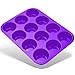 Belmalia Grand Moule à Muffins pour 12 Moules en Silicone, Anti-adhésif Moule à Pâtisserie pour Muffins, Cupcakes, Gâteaux, Brownies, Pudding Violet