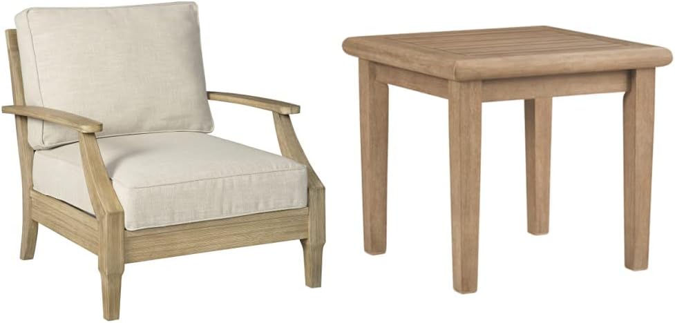 Signature Ashley Clare View Lounge Chair + Gerianne End Table Outdoor Furniture Set
