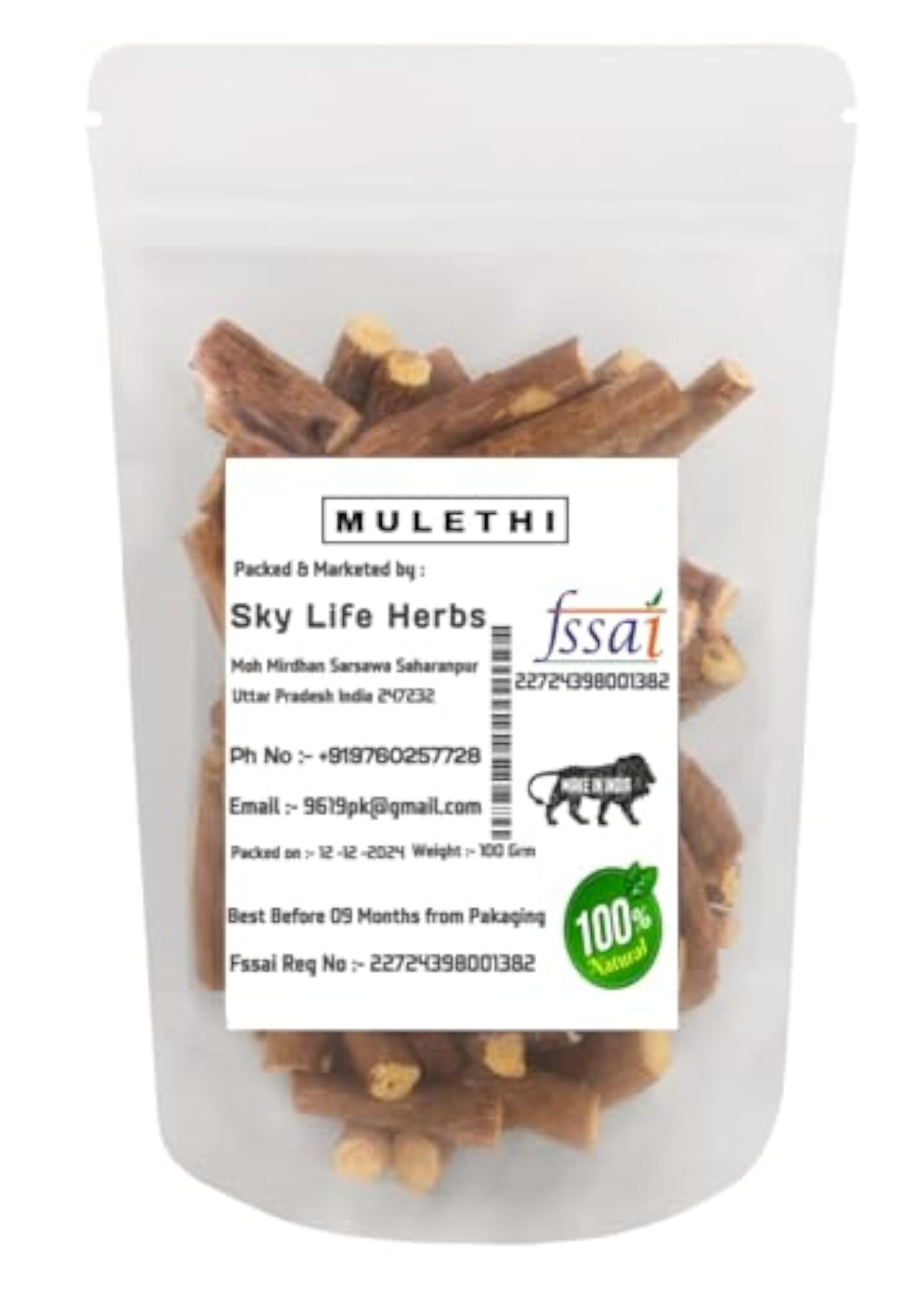 Mulethi Stick for Eating, 200 Grams