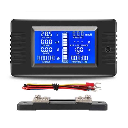 9 in 1 Electric Monitor DC 0-200V LCD Display Digital Voltage Current Energy Meter Voltage Resistance Power Internal Resistance 